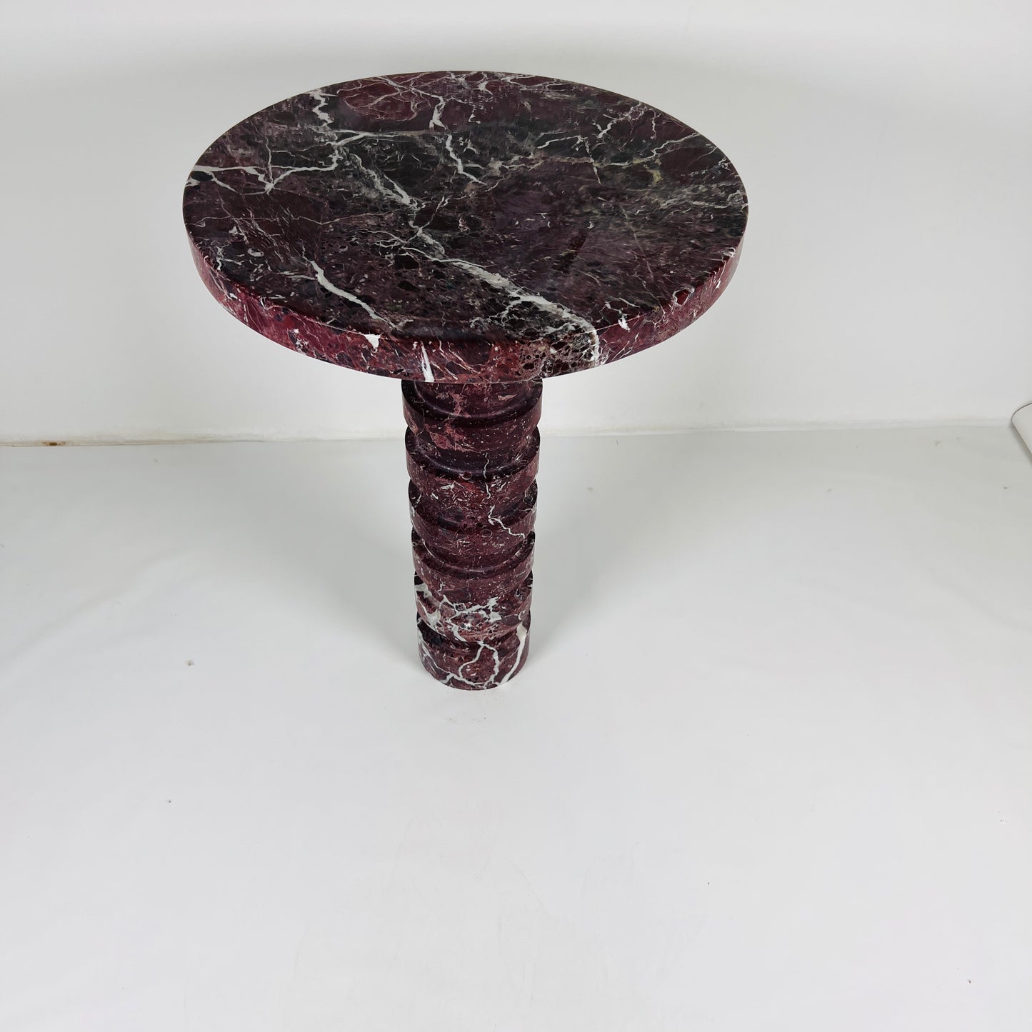 Marble Burgundy Webbed Side Table