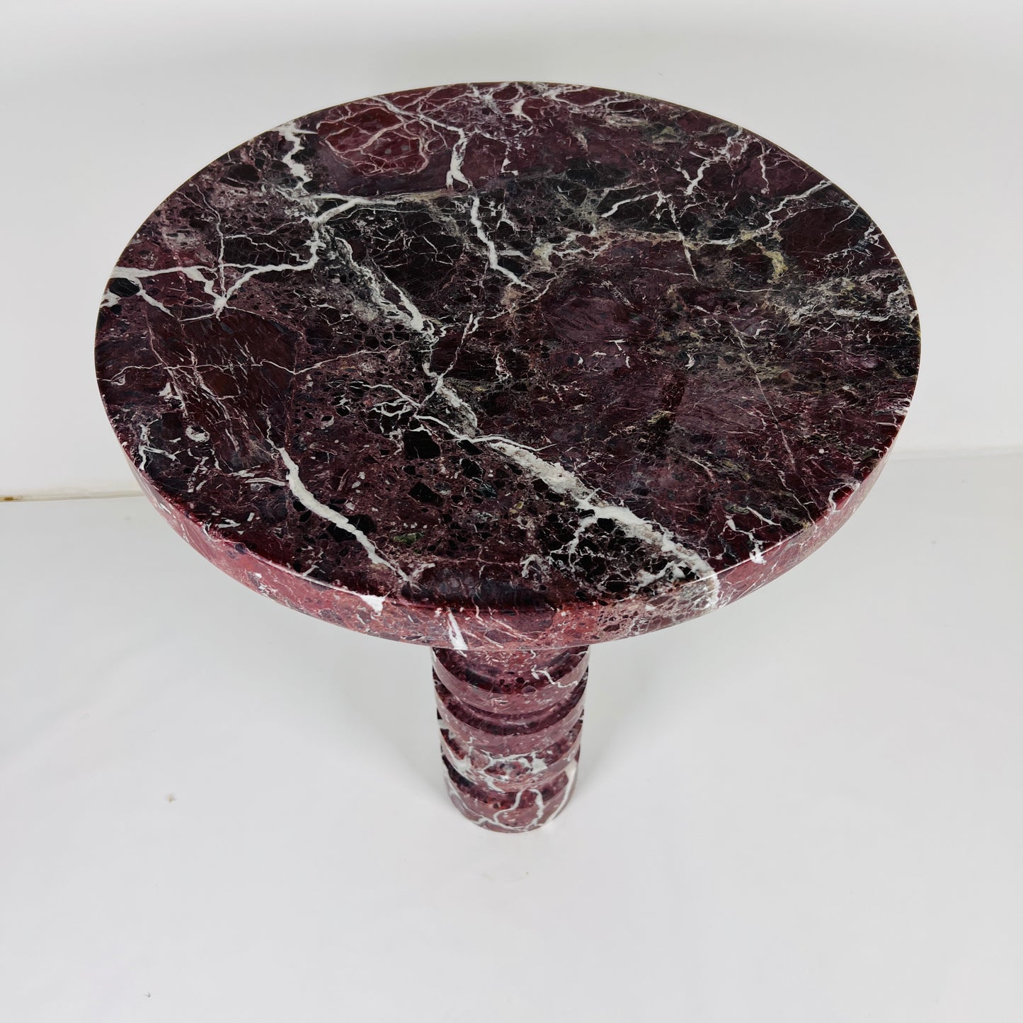 Marble Burgundy Webbed Side Table