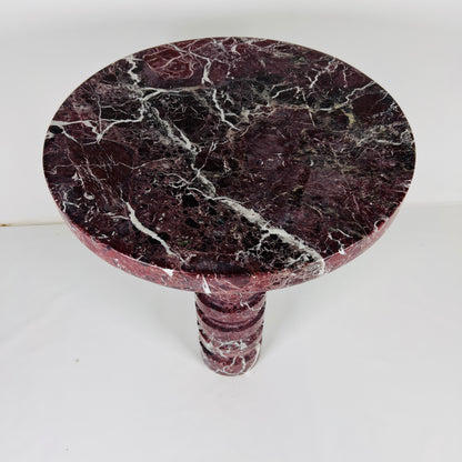 Marble Burgundy Webbed Side Table
