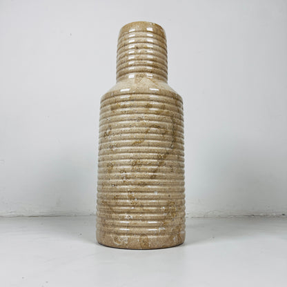 Grooved Marble Vase - Beige