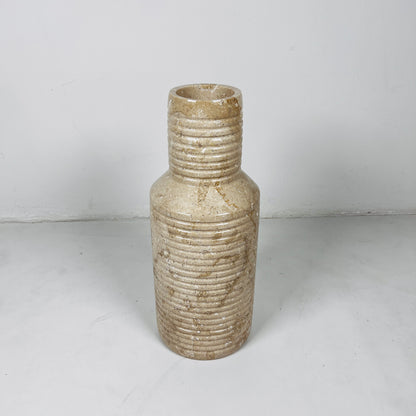 Grooved Marble Vase - Beige