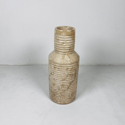 Grooved Marble Vase - Beige