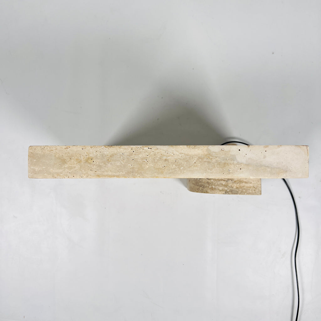 Square Disc Travertine Table Lamp