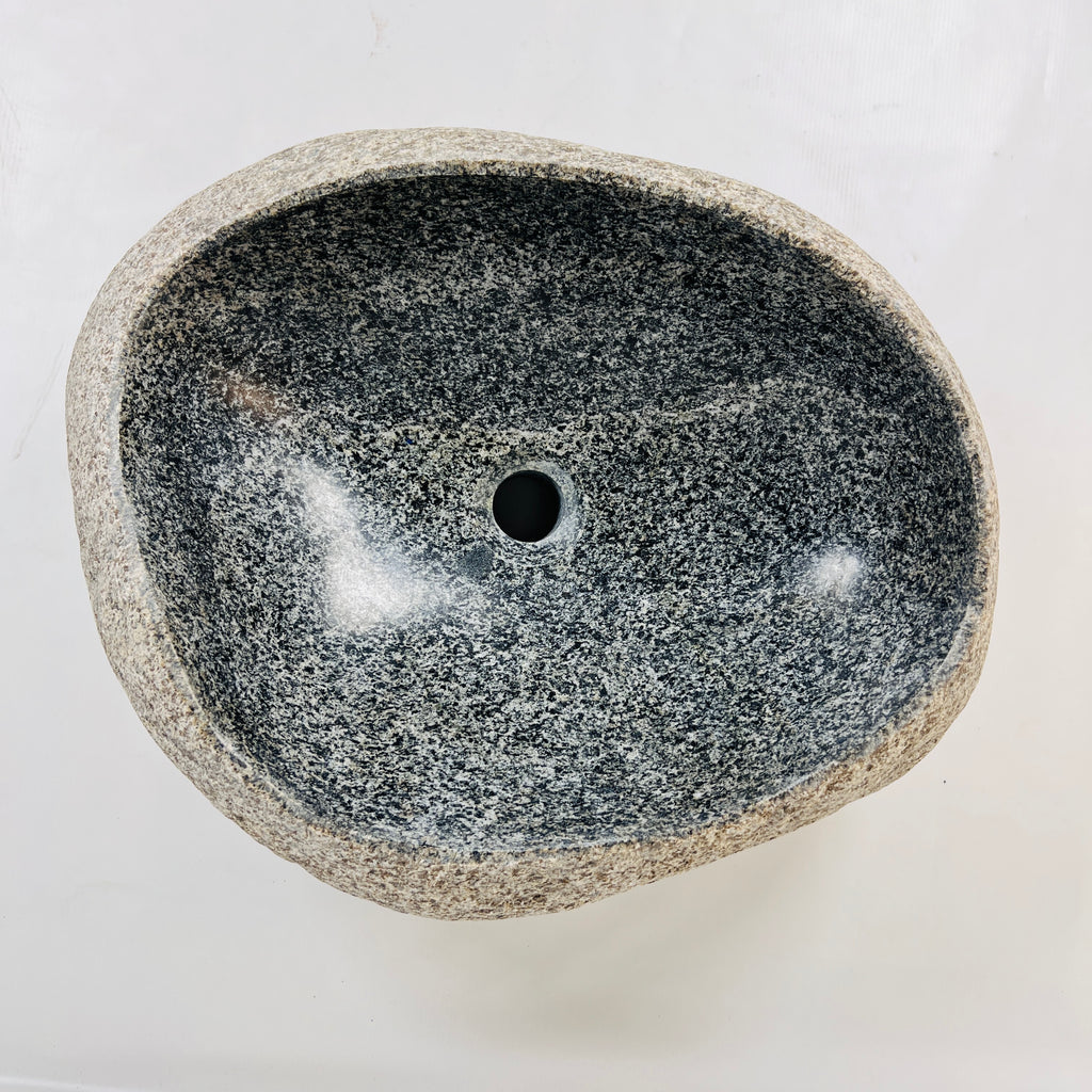 Black Speckled Sand River Stone Sink