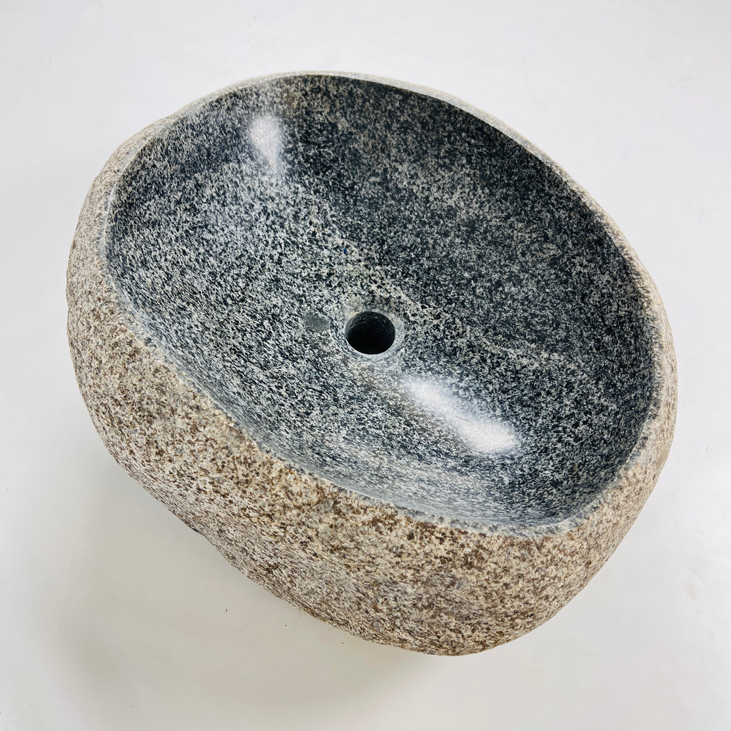 Black Speckled Sand River Stone Sink