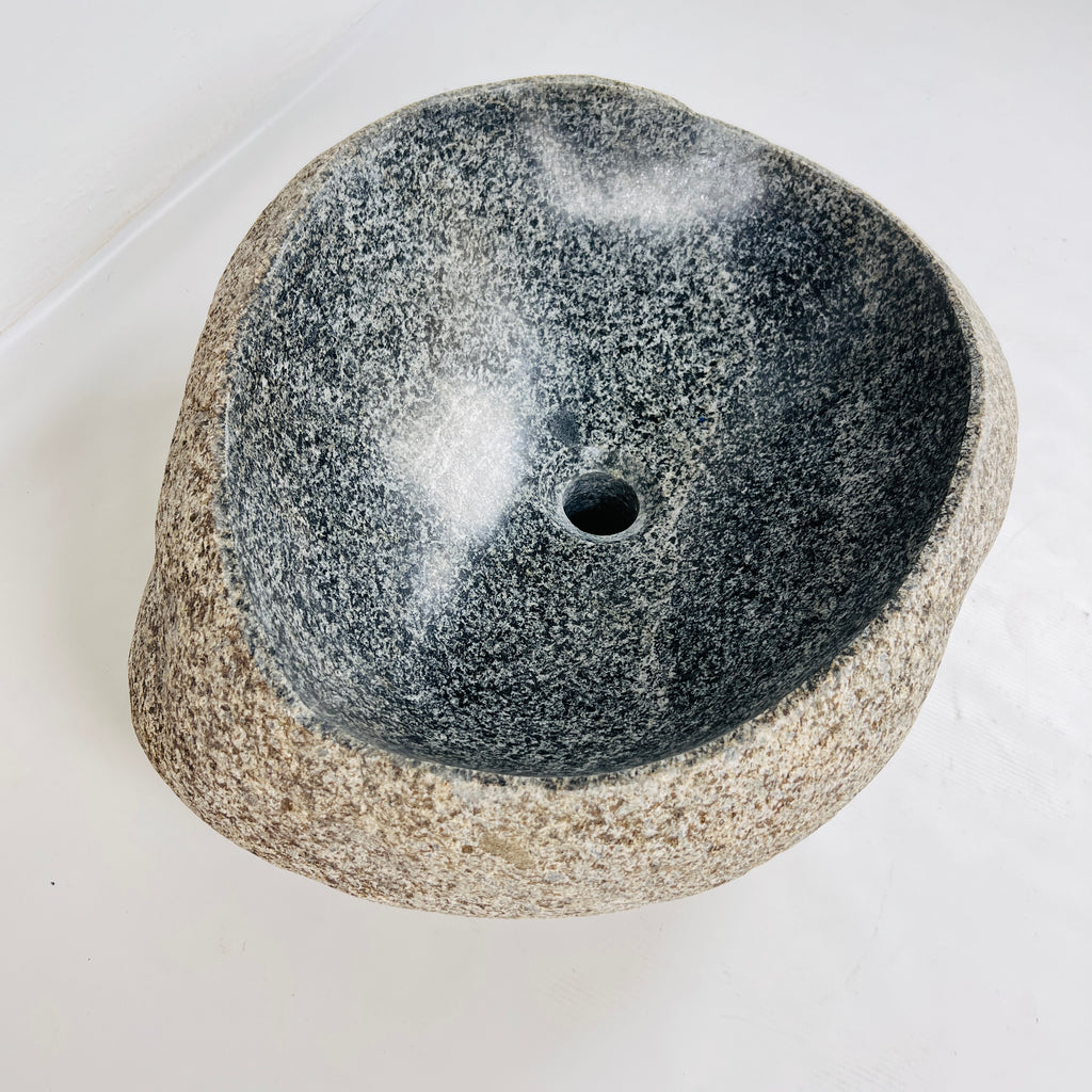 Black Speckled Sand River Stone Sink