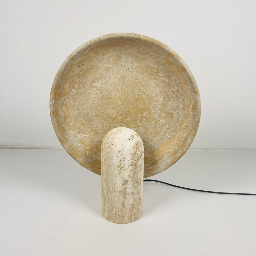 Disc Grazed Travertine Lamp