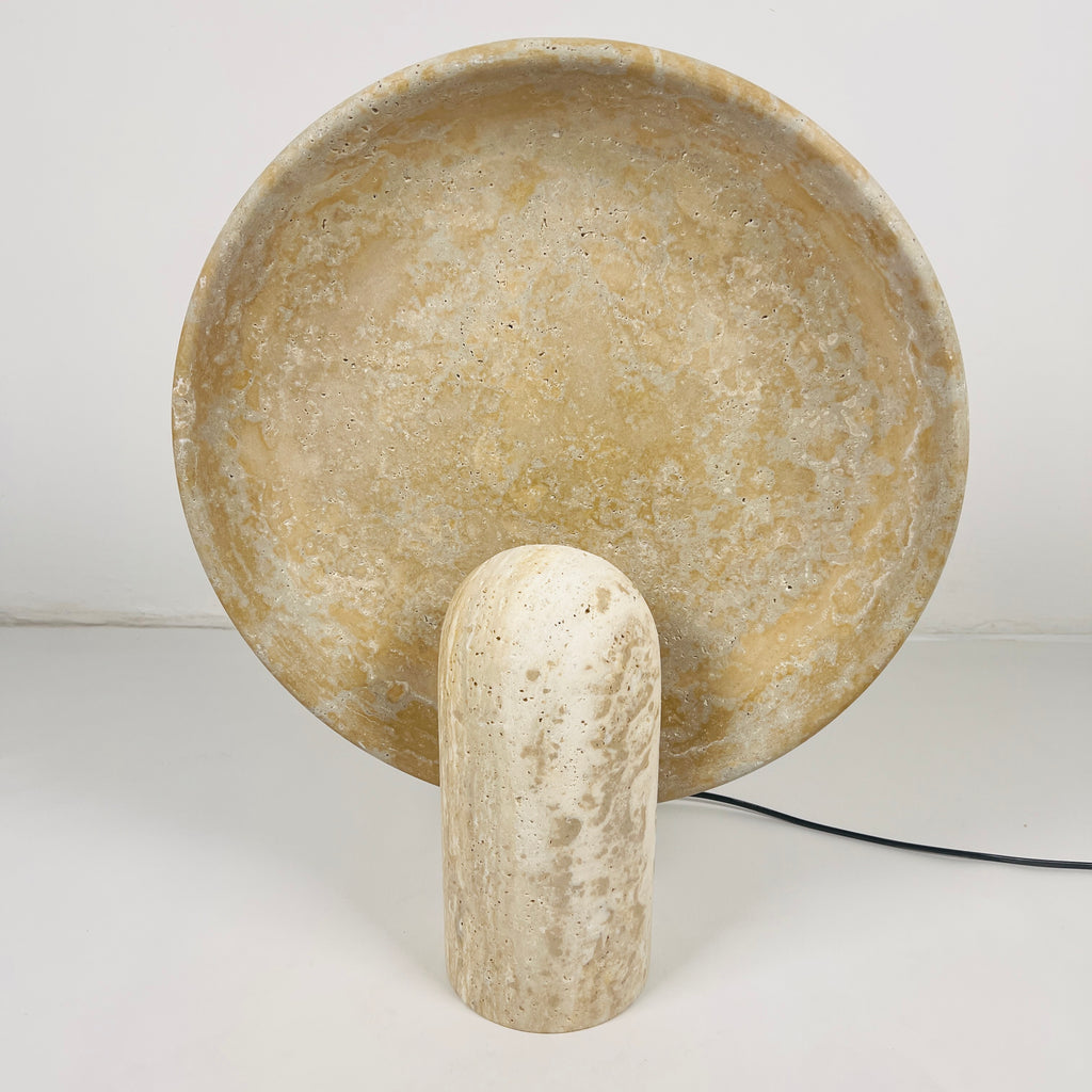 Disc Grazed Travertine Lamp