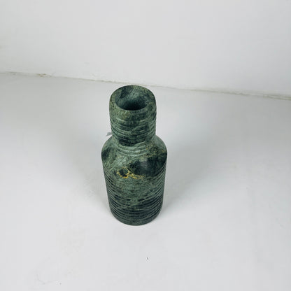 Grooved Marble Vase -Green