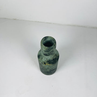 Grooved Marble Vase -Green