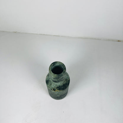Grooved Marble Vase -Green