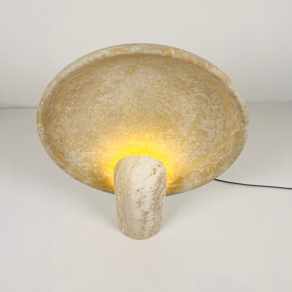 Disc Grazed Travertine Lamp