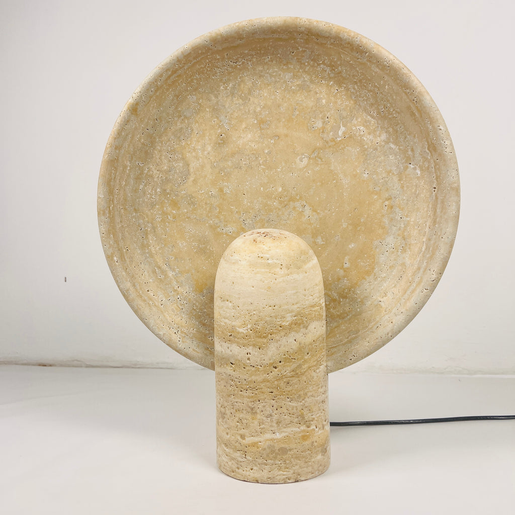 Disc Grazed Travertine Lamp