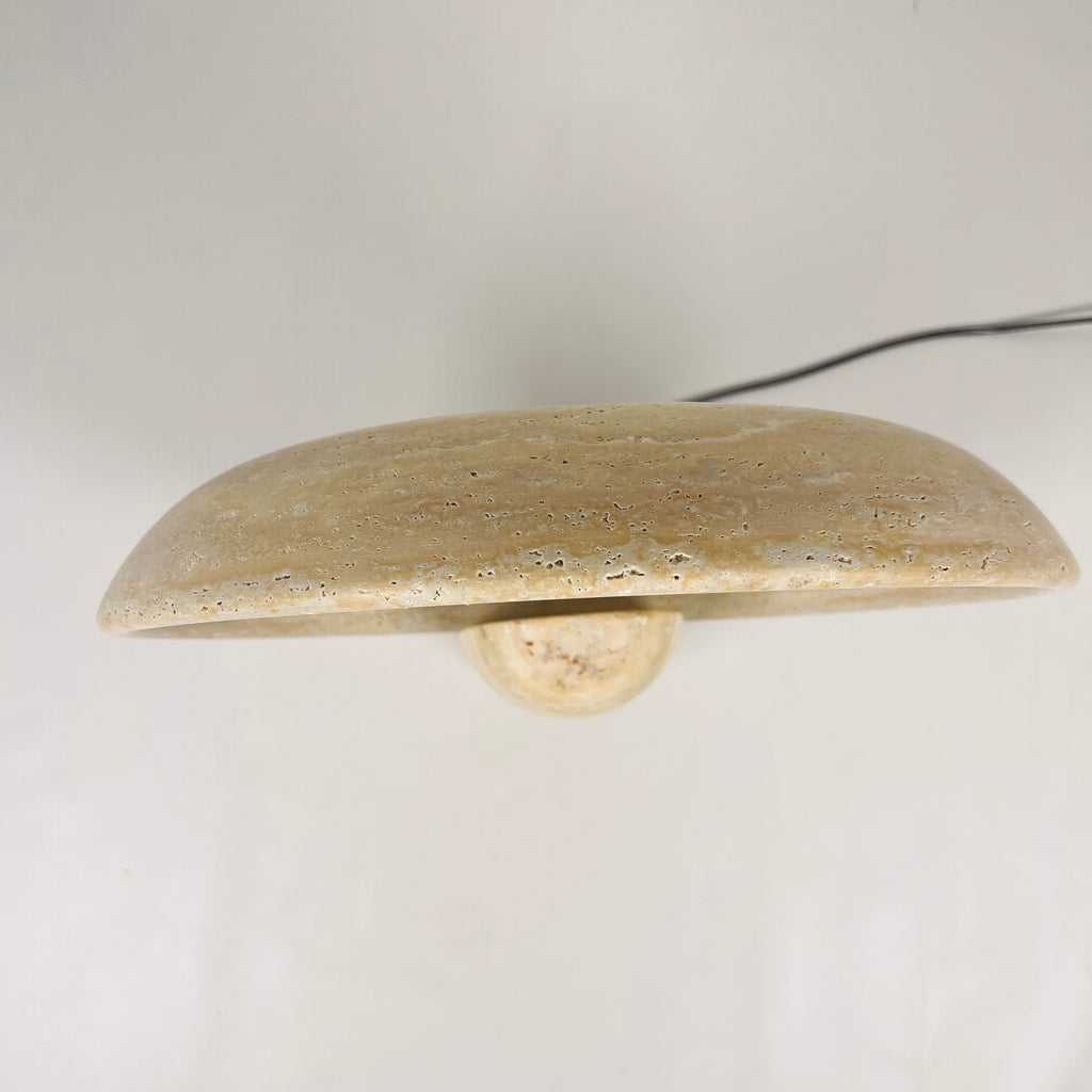 Disc Grazed Travertine Lamp