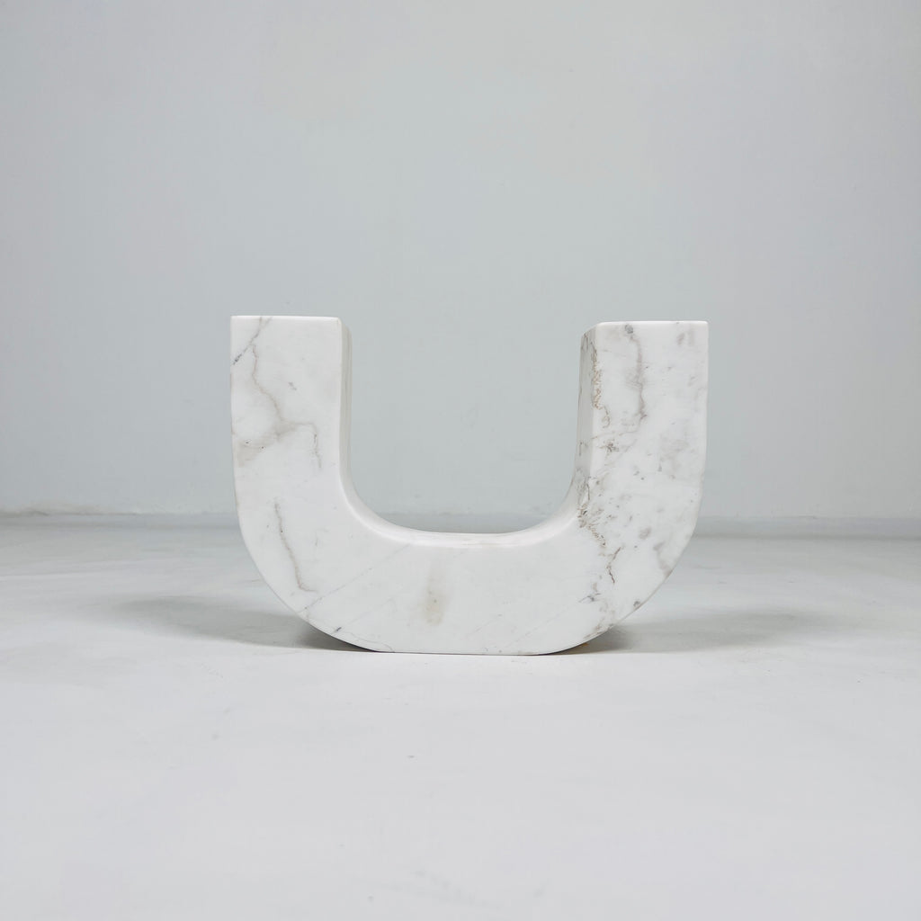 U-Shaped Marble Candle Stand