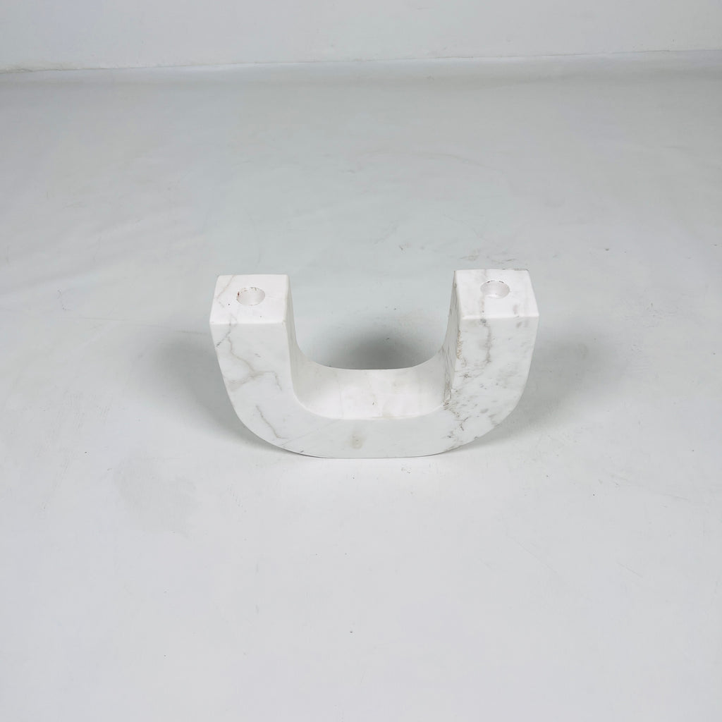 U-Shaped Marble Candle Stand