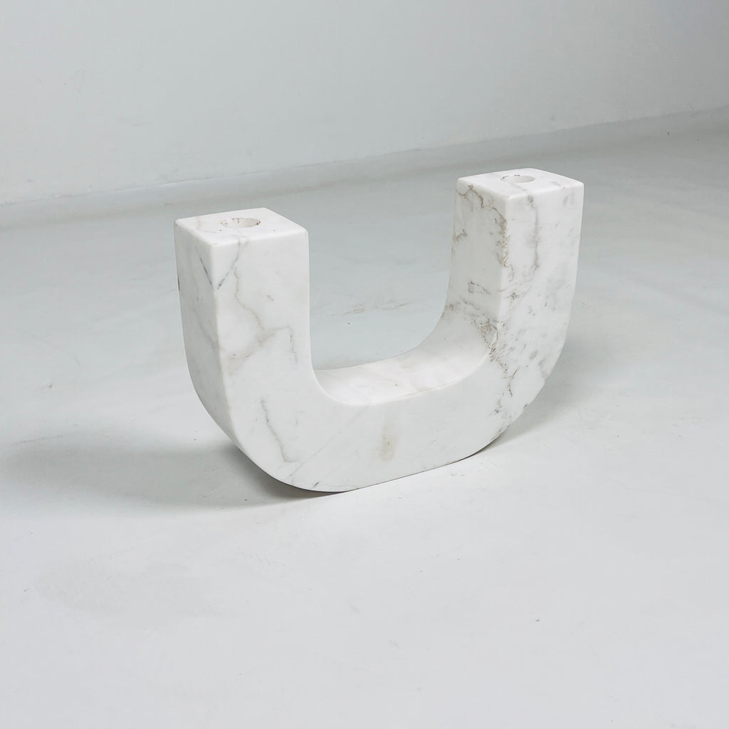 U-Shaped Marble Candle Stand