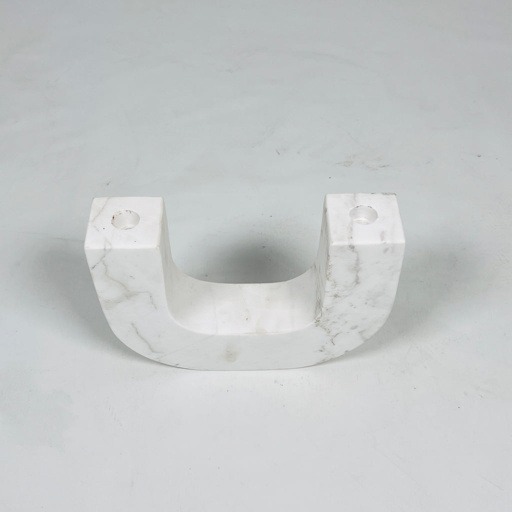 U-Shaped Marble Candle Stand