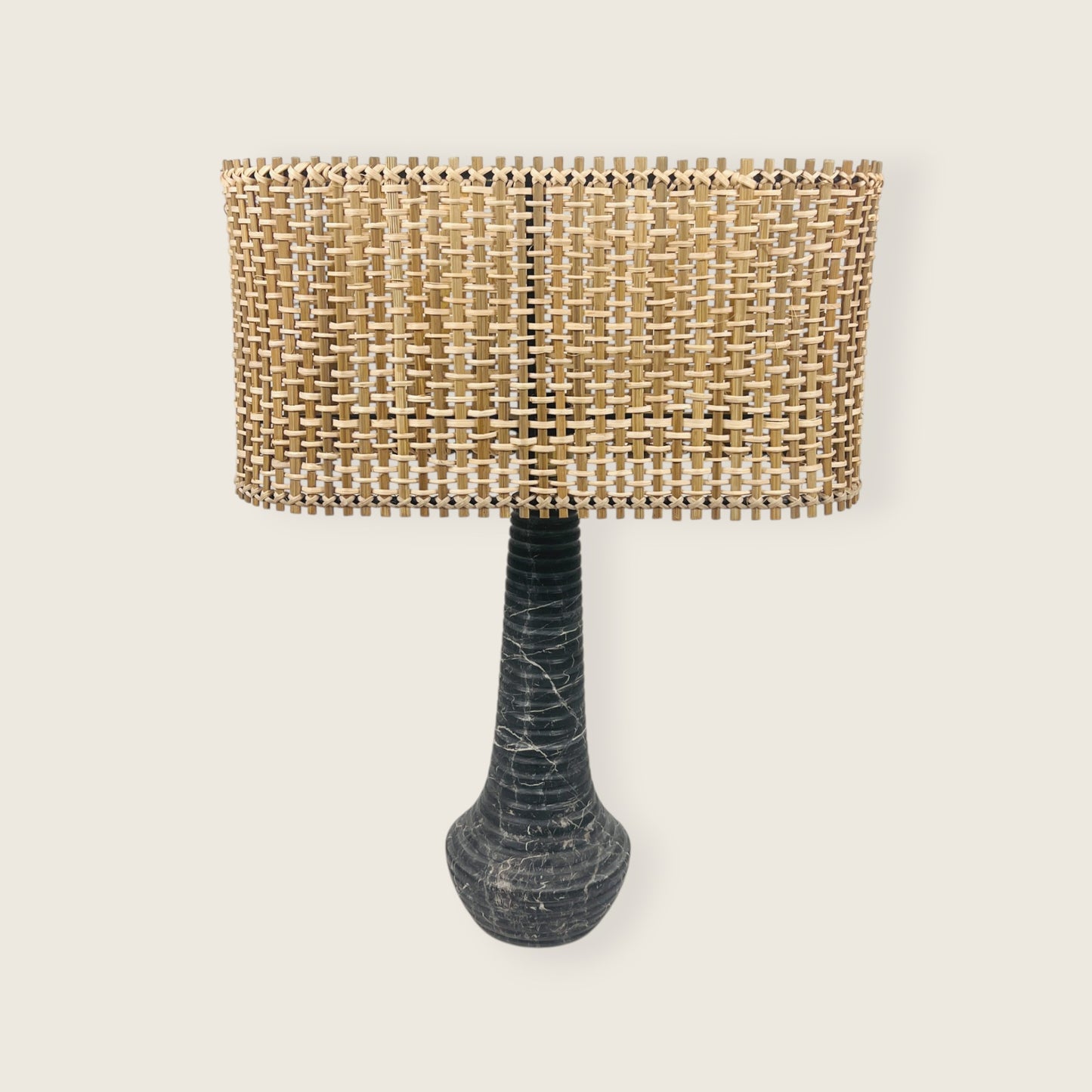Bulged Striated Lamp - Black