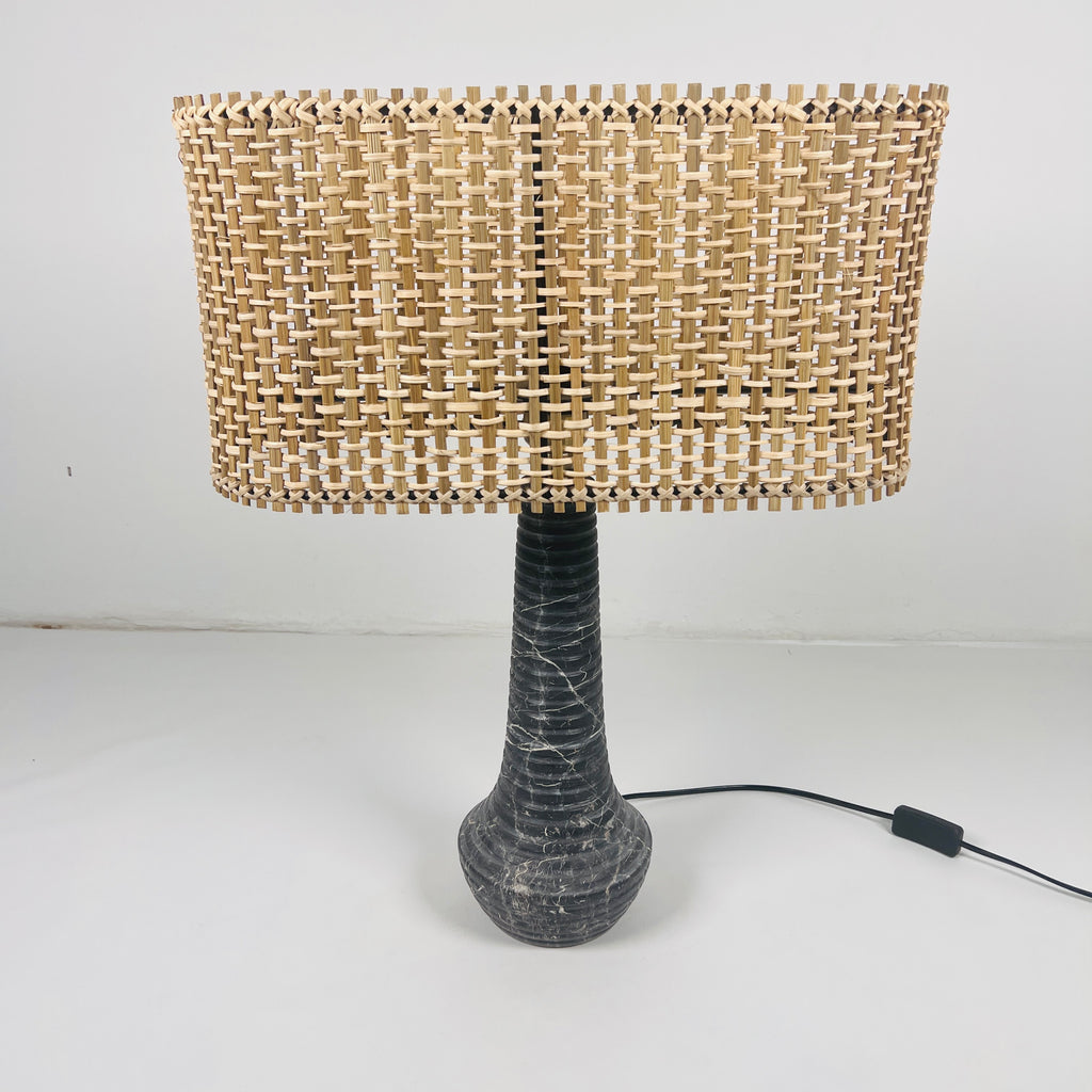 Ringed Bottle Black Table Lamp