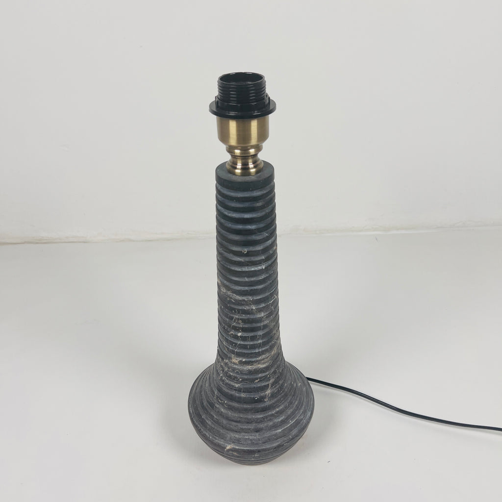 Ringed Bulged Bottle Black Table Lamp