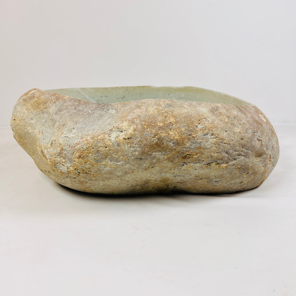 Mustard Ringed River Stone Sink