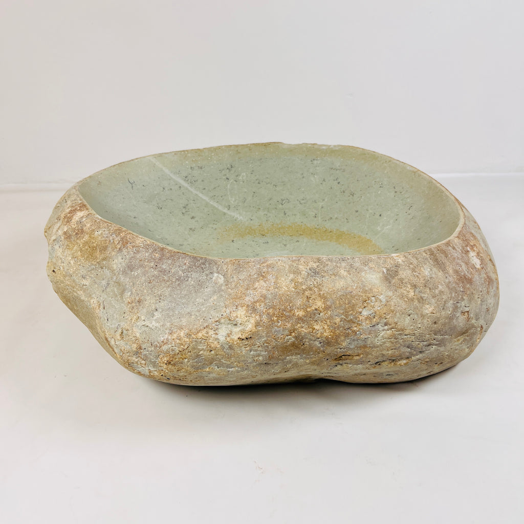 Mustard Ringed River Stone Sink