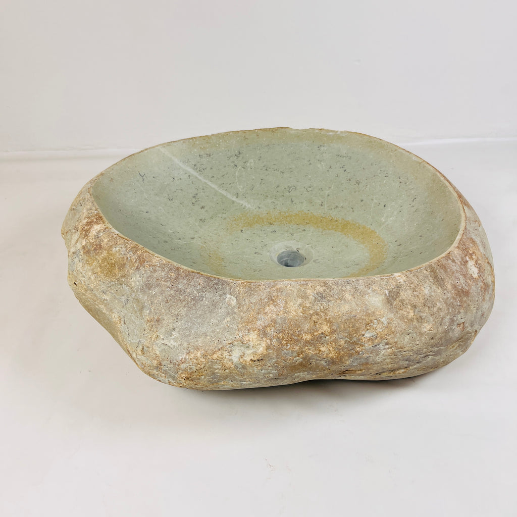 Mustard Ringed River Stone Sink