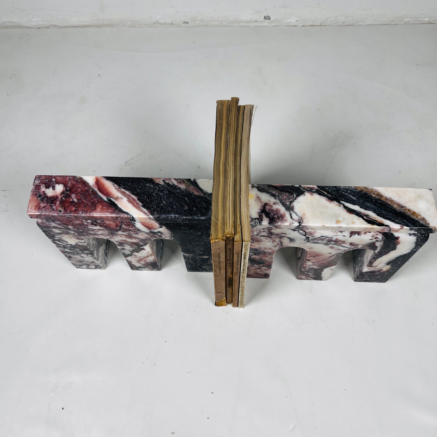 Bridge Bookends Pair - Red & White