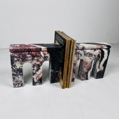 Bridge Bookends Pair - Red & White