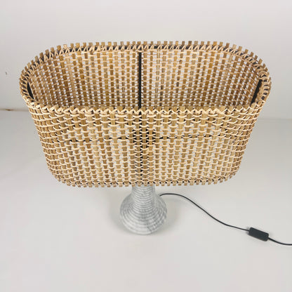 Bulged Striated Lamp - Gray