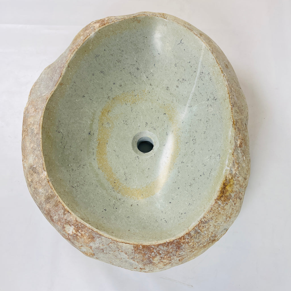 Mustard Ringed River Stone Sink