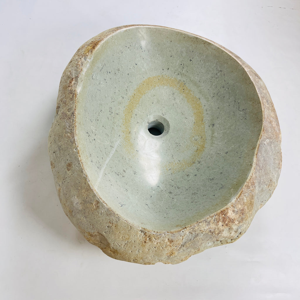 Mustard Ringed River Stone Sink