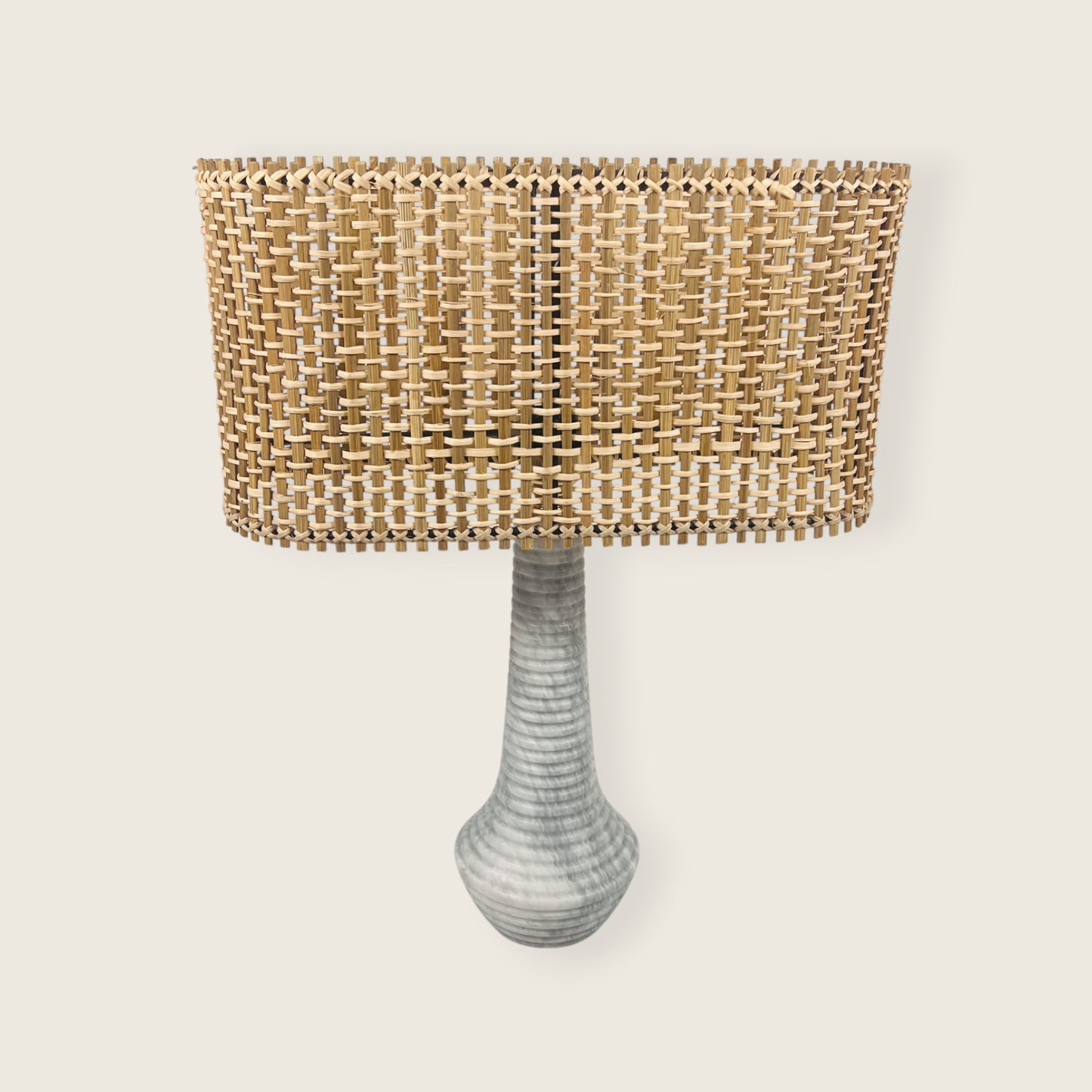 Bulged Striated Lamp - Gray
