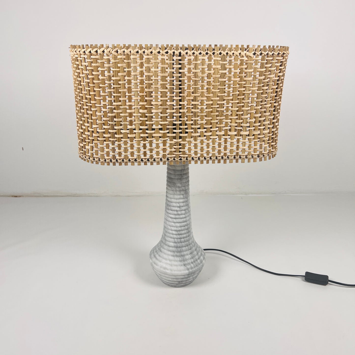 Bulged Striated Lamp - Gray