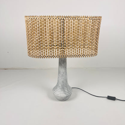 Bulged Striated Lamp - Gray