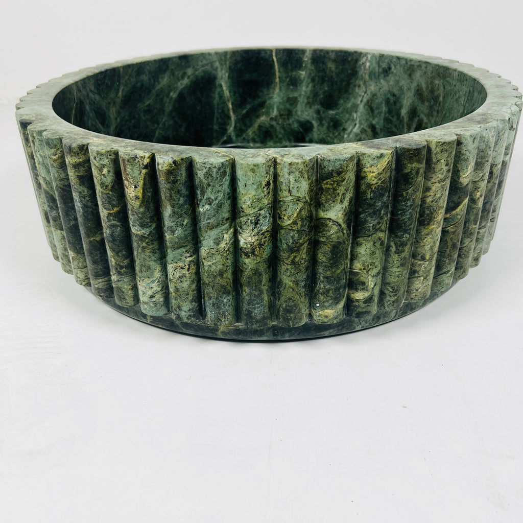 Verdant Draped Stone Basin