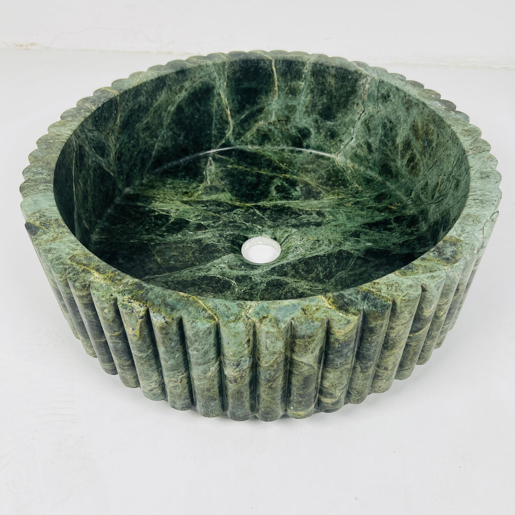 Verdant Draped Stone Basin