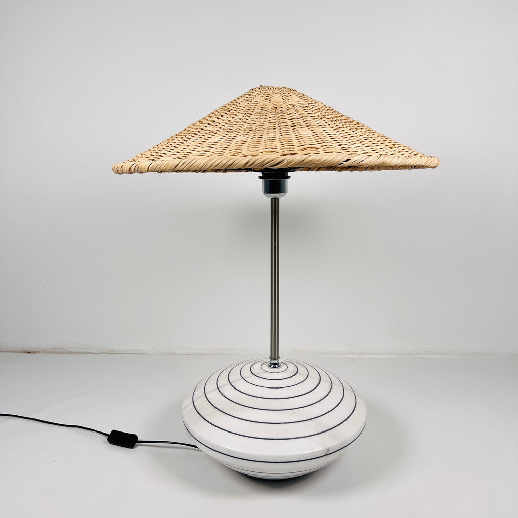 White With Black Lines Resort Table Lamp