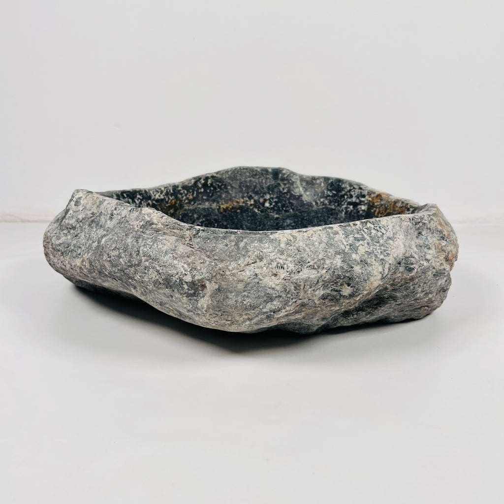 Black Glazed River Stone Sink