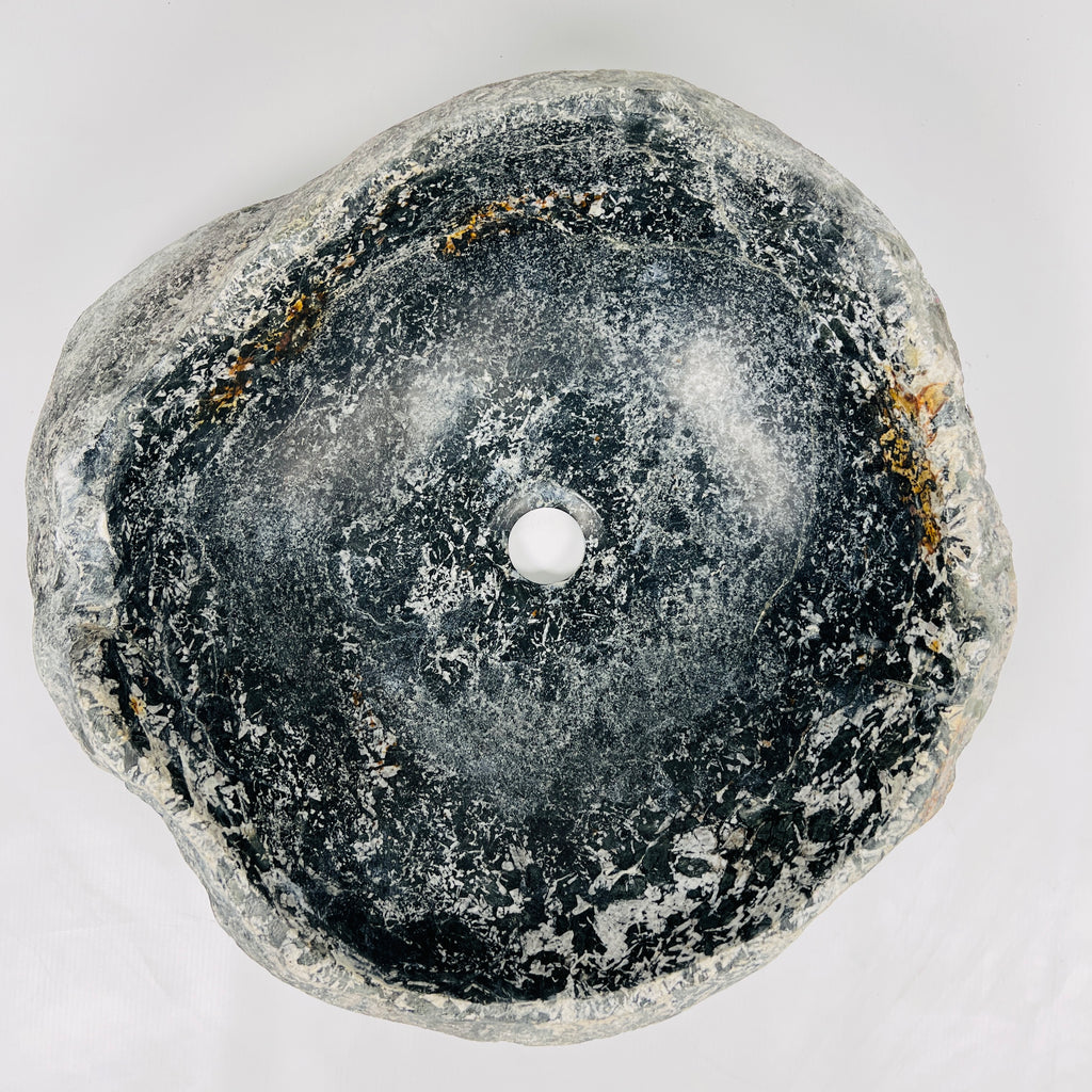 Black Glazed River Stone Sink