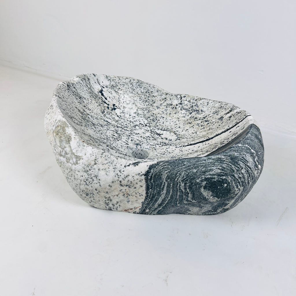 Heart Shaped Grey Dipped River Stone Sink