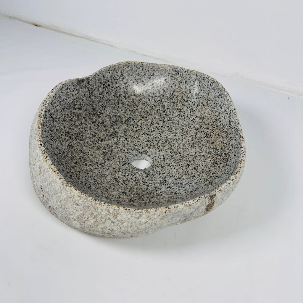 Grey With Brown Dots River Stone Sink