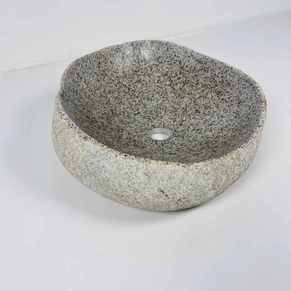 Grey With Brown Dots River Stone Sink