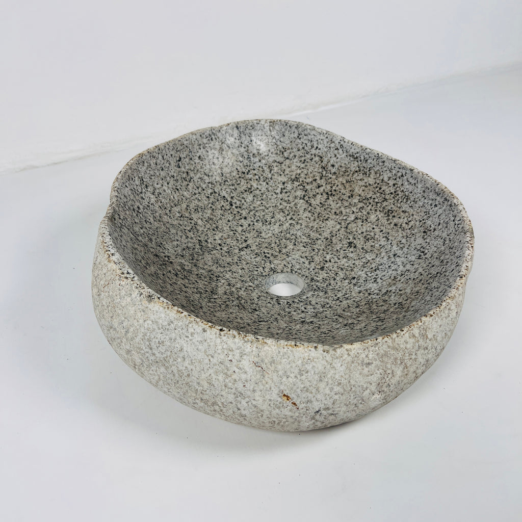 Grey With Brown Dots River Stone Sink