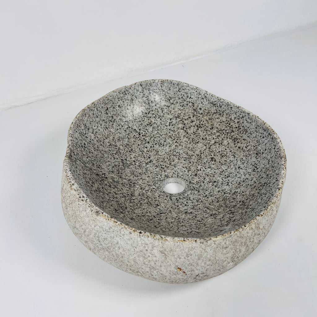 Grey With Brown Dots River Stone Sink