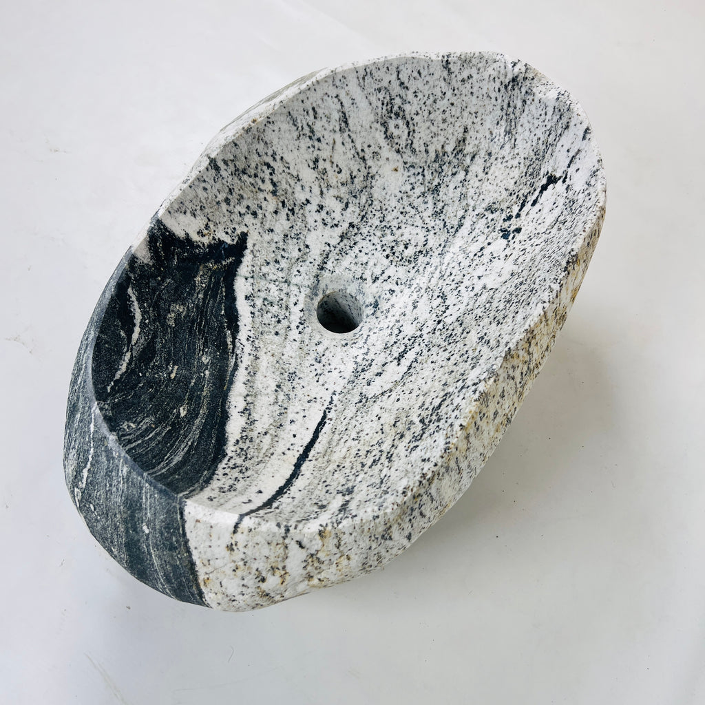 Heart Shaped Grey Dipped River Stone Sink