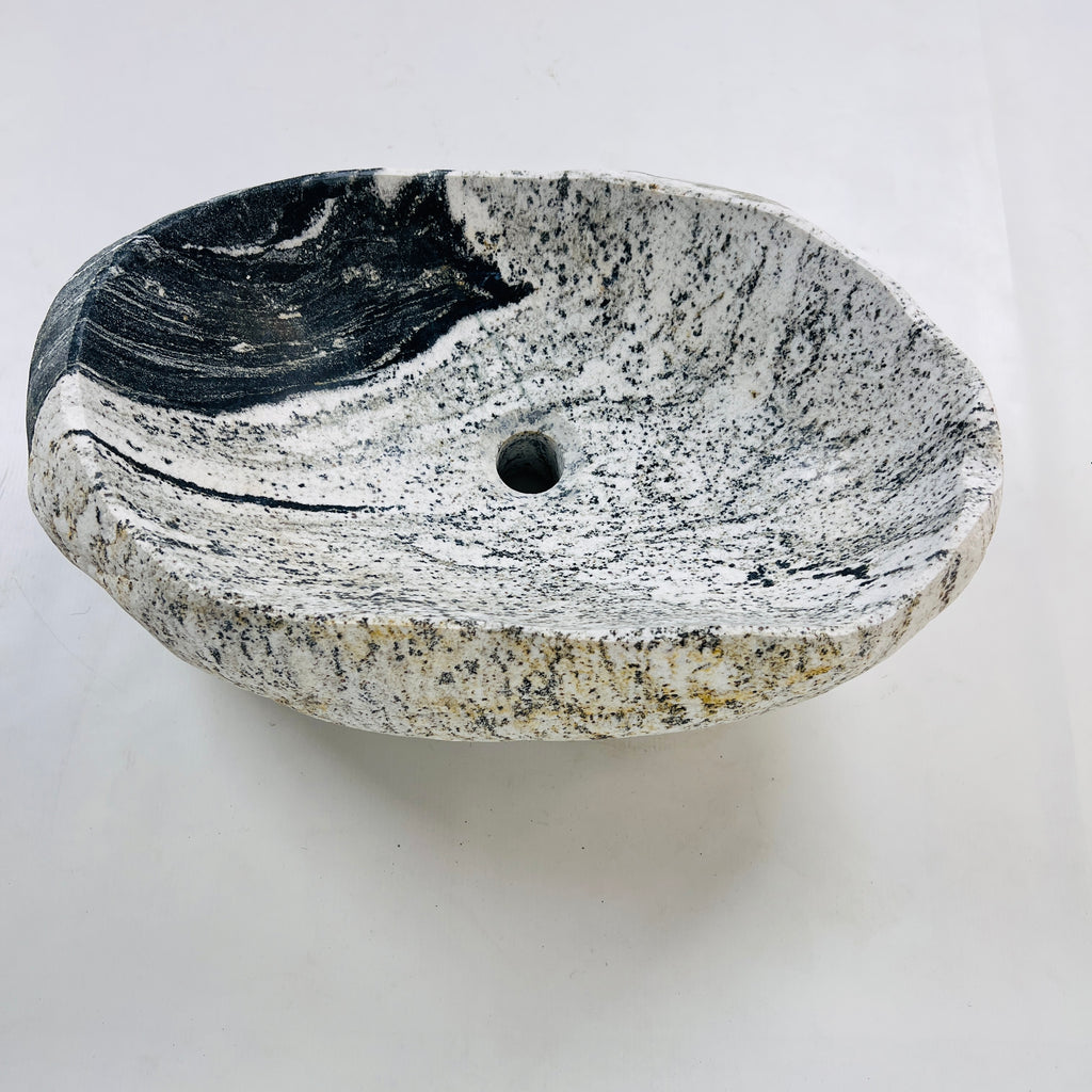 Heart Shaped Grey Dipped River Stone Sink