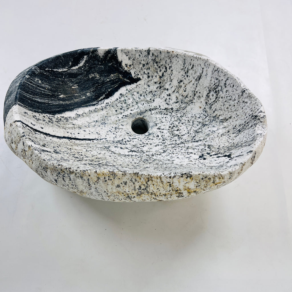 Heart Shaped Grey Dipped River Stone Sink