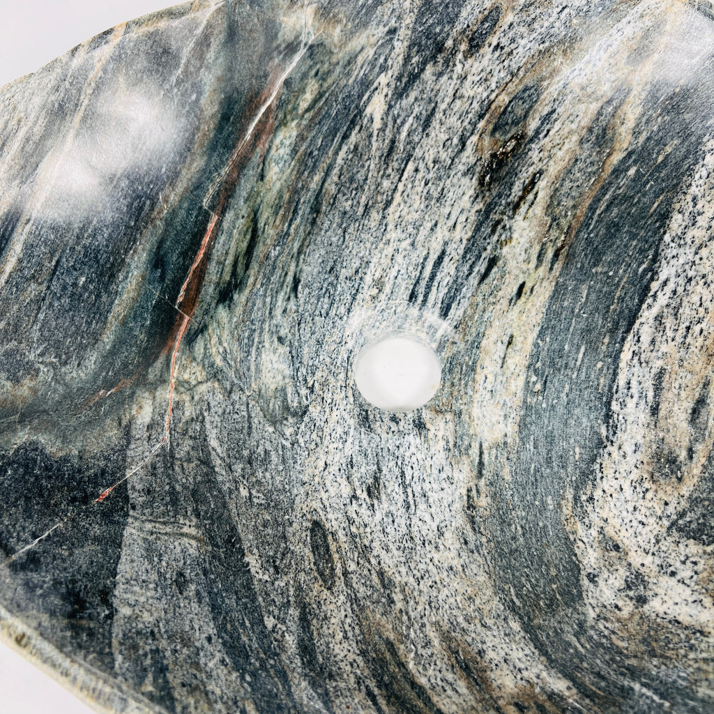 Black Streaked River Stone Sink